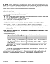 FS Form 4000 Request to Reissue United States Savings Bonds, Page 7
