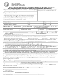 &quot;Application for Reappointment as a North Carolina Notary Public&quot; - North Carolina