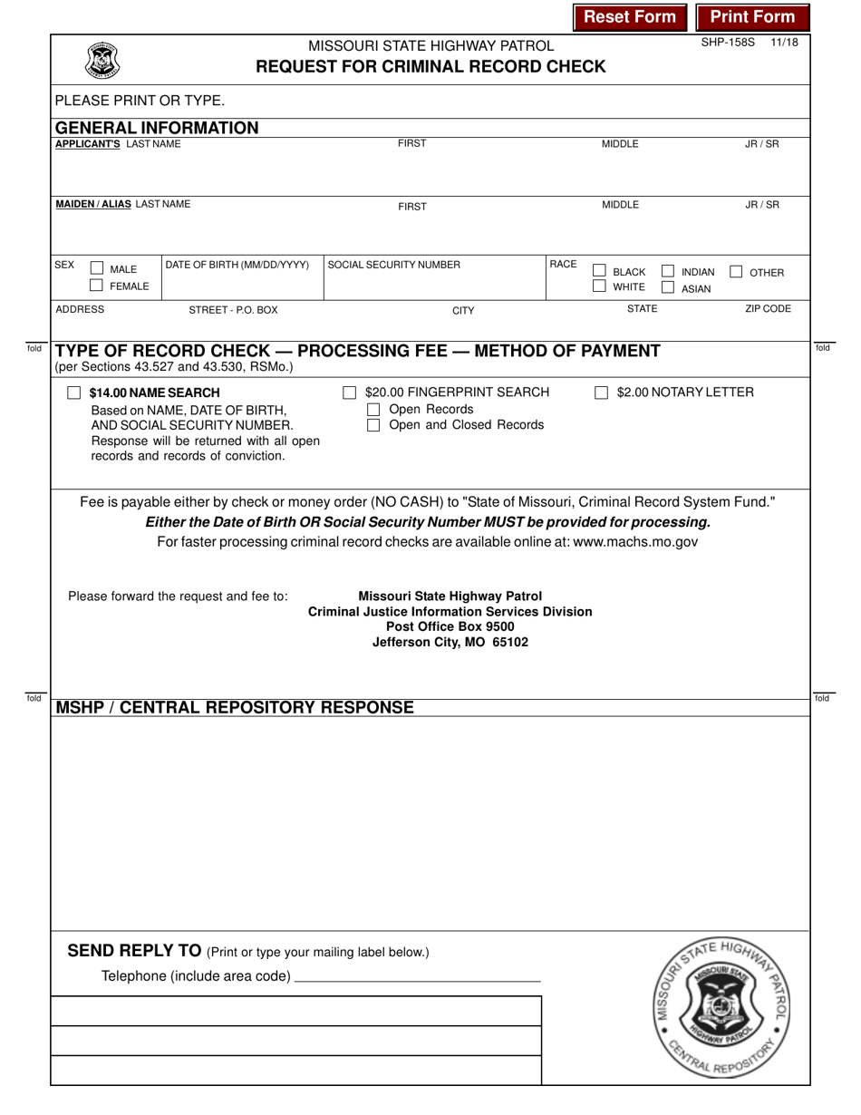Form SHP 158S Fill Out Sign Online And Download Fillable PDF