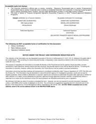 FS Form 5444 Treasurydirect Account Authorization, Page 2