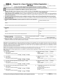 Document preview: IRS Form 4506-A Request for a Copy of Exempt or Political Organization IRS Form