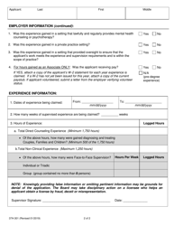 Form 37A-301 Licensed Marriage and Family Therapist in-State Experience Verification Option 1 - Streamlined Method - California, Page 2