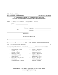 Form CCDR0005 Notice of Motion - Cook County, Illinois