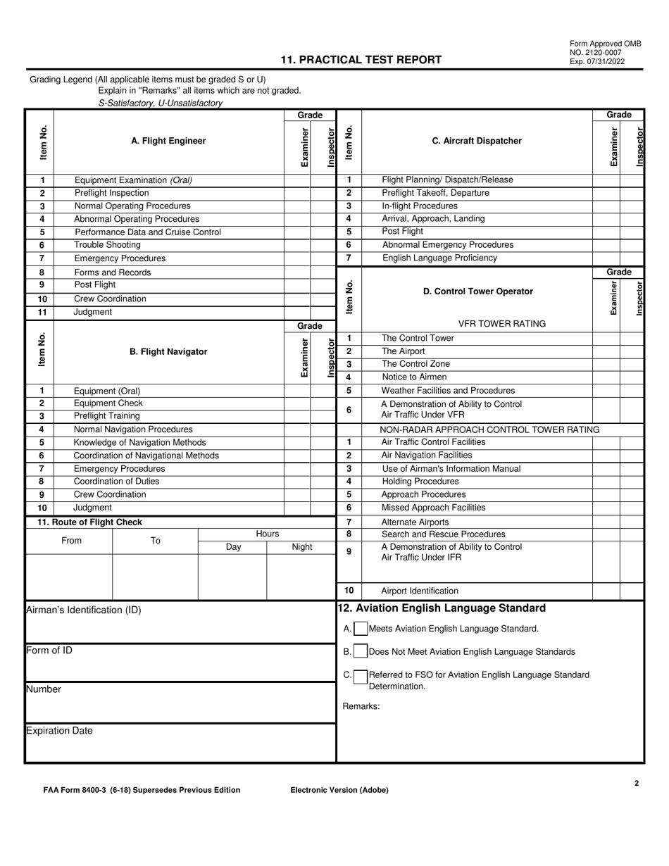 FAA Form 8400-3 Application for an Airman Certificate and / or Rating, Page 5