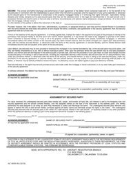 Form AC8050-98 Aircraft Security Agreement, Page 2