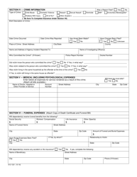 Form 812-1321 Application for Crime Victims&#039; Compensation - Missouri, Page 2
