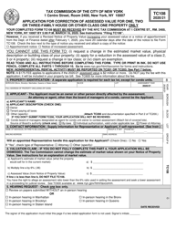 Form TC108 Application for Correction of Assessed Value for One, Two or Three-Family House or Other Class One Property Only - New York City, Page 3