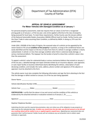 Document preview: Appeal of Vehicle Assessment for Motor Vehicles With Damaged Condition as of January 1 - Fairfax County, Virginia