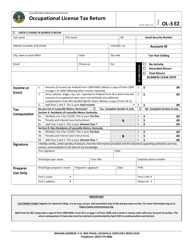 Document preview: Form OL-3 EZ Occupational License Tax Return - Louisville Metro, Kentucky