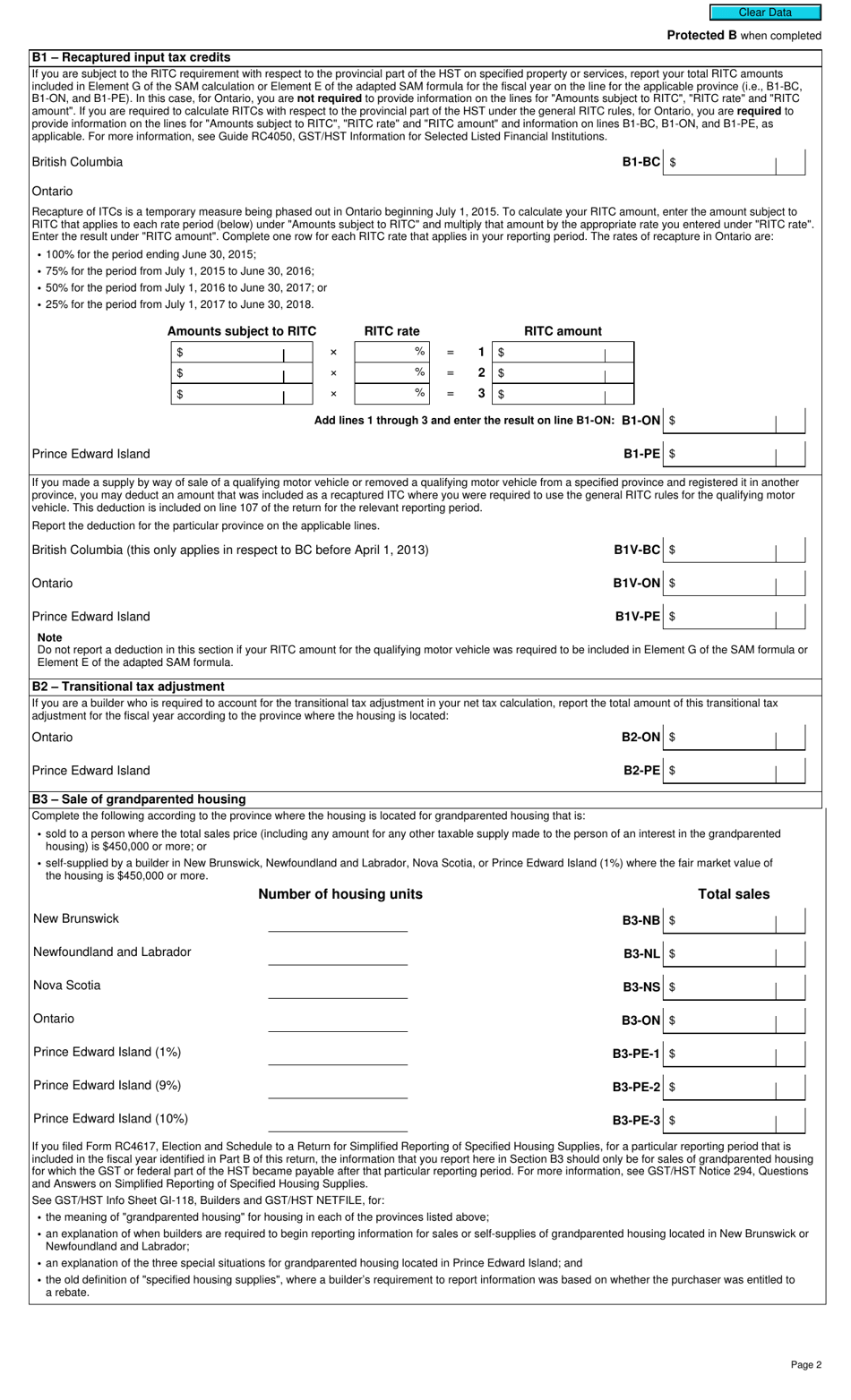 Form GST494 - Fill Out, Sign Online and Download Fillable PDF, Canada ...