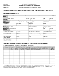 Form F0699N &quot;Application for Title IV-D Child Support Enforcement Services&quot; - Connecticut