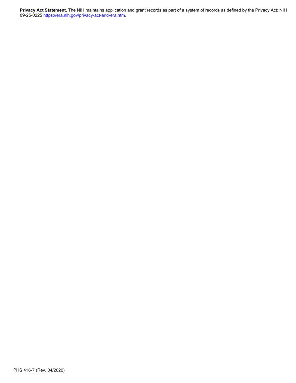 Form PHS416-7 Ruth L. Kirschstein National Research Service Award Termination Notice, Page 4