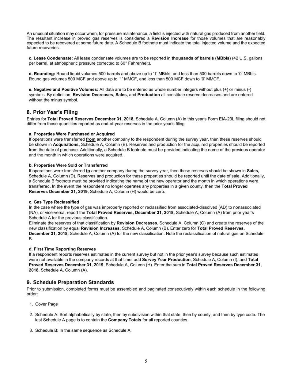 Instructions for Form EIA-23L Annual Report of Domestic Oil and Gas Reserves, Page 5