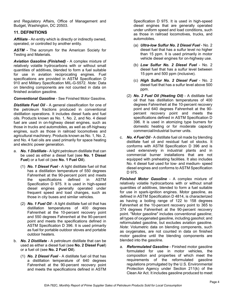Instructions for Form EIA-782C Monthly Report of Prime Supplier Sales of Petroleum Products Sold for Local Consumption, Page 4