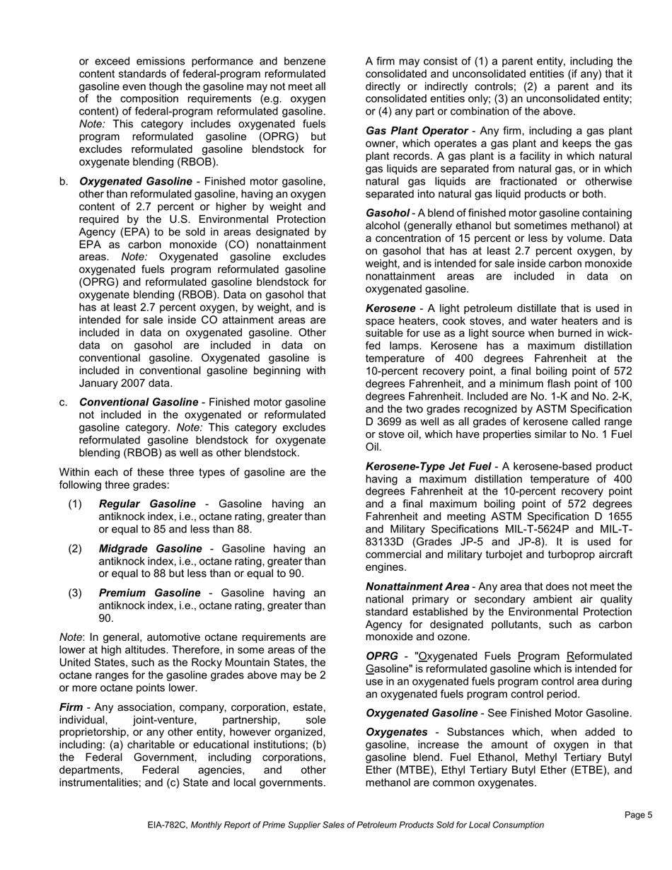 Instructions for Form EIA-782C Monthly Report of Prime Supplier Sales of Petroleum Products Sold for Local Consumption, Page 5