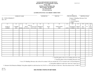 Form MF-52C Schedule 13 Alternative Fuel Tax Credit / Deduction - Kansas