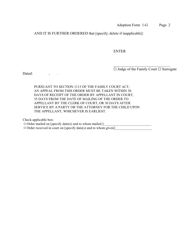 Adoption Form 1-G Order Regarding Venue - New York, Page 2