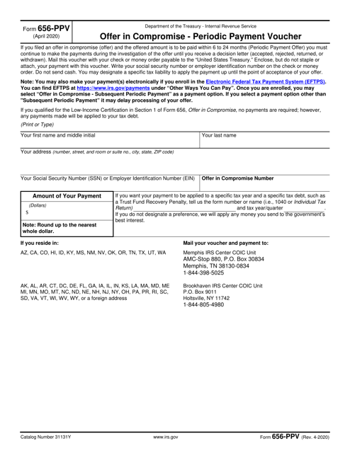 IRS Form 656-PPV  Printable Pdf