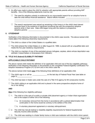 Form AAP4 Eligibility Certification Adoption Assistance Program - California, Page 2