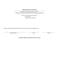 Form AT-103 (State Form 25341) Admissions Tax Return - Indiana, Page 2