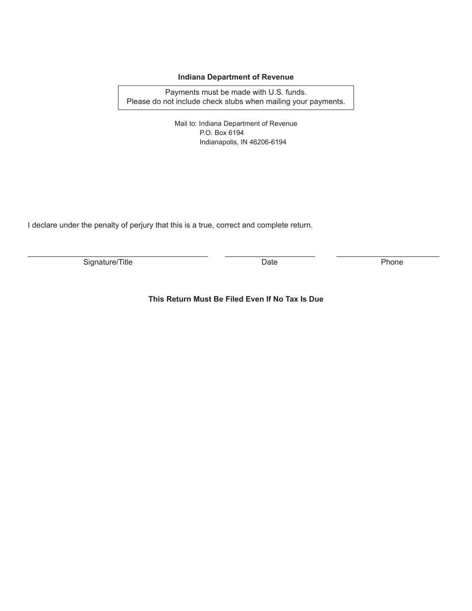 Form AT-103 (State Form 25341) Admissions Tax Return - Indiana, Page 2