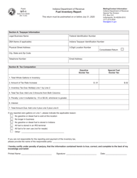 Form IVT-1 (State Form 56305) Fuel Inventory Report - Indiana