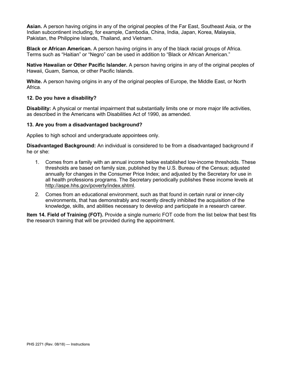 Form PHS2271 Statement of Appointment, Page 4