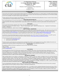 Document preview: Instructions for Form EIA-851Q Domestic Uranium Production Report (Quarterly)