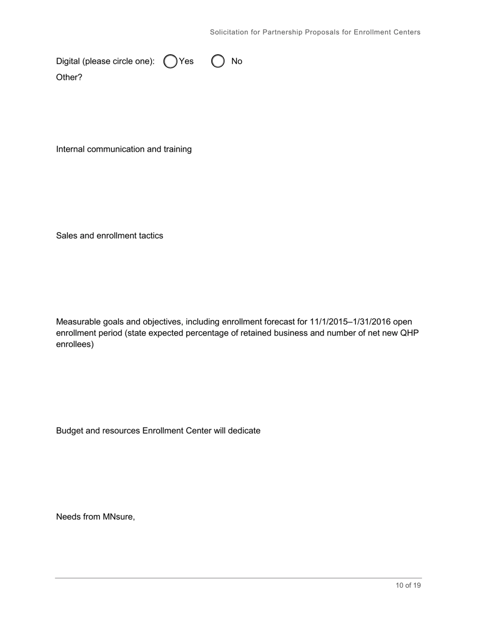 Broker Enrollment Center Rfp - Solicitation and Application - Minnesota, Page 10