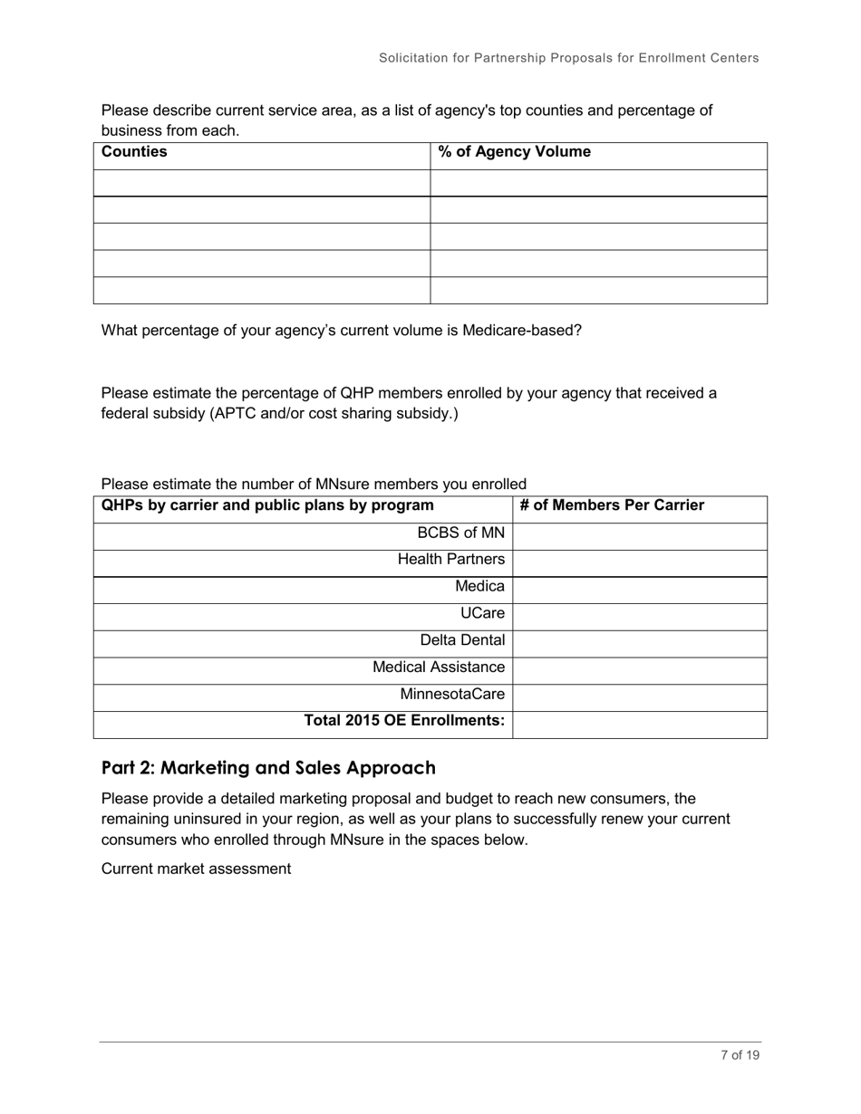 Broker Enrollment Center Rfp - Solicitation and Application - Minnesota, Page 7
