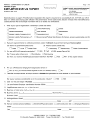 Form K-CNS010 &quot;Employer Status Report&quot; - Kansas