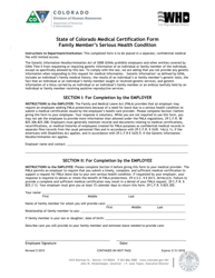 State of Colorado Medical Certification Form Family Member&#039;s Serious Health Condition - Colorado