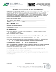 State of Colorado Medical Certification Form Family Member&#039;s Serious Health Condition - Colorado, Page 2