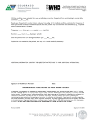 State of Colorado Medical Certification Form Family Member&#039;s Serious Health Condition - Colorado, Page 4