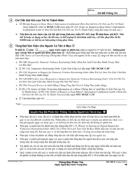Form DV-109 Notice of Court Hearing - California (Vietnamese), Page 2