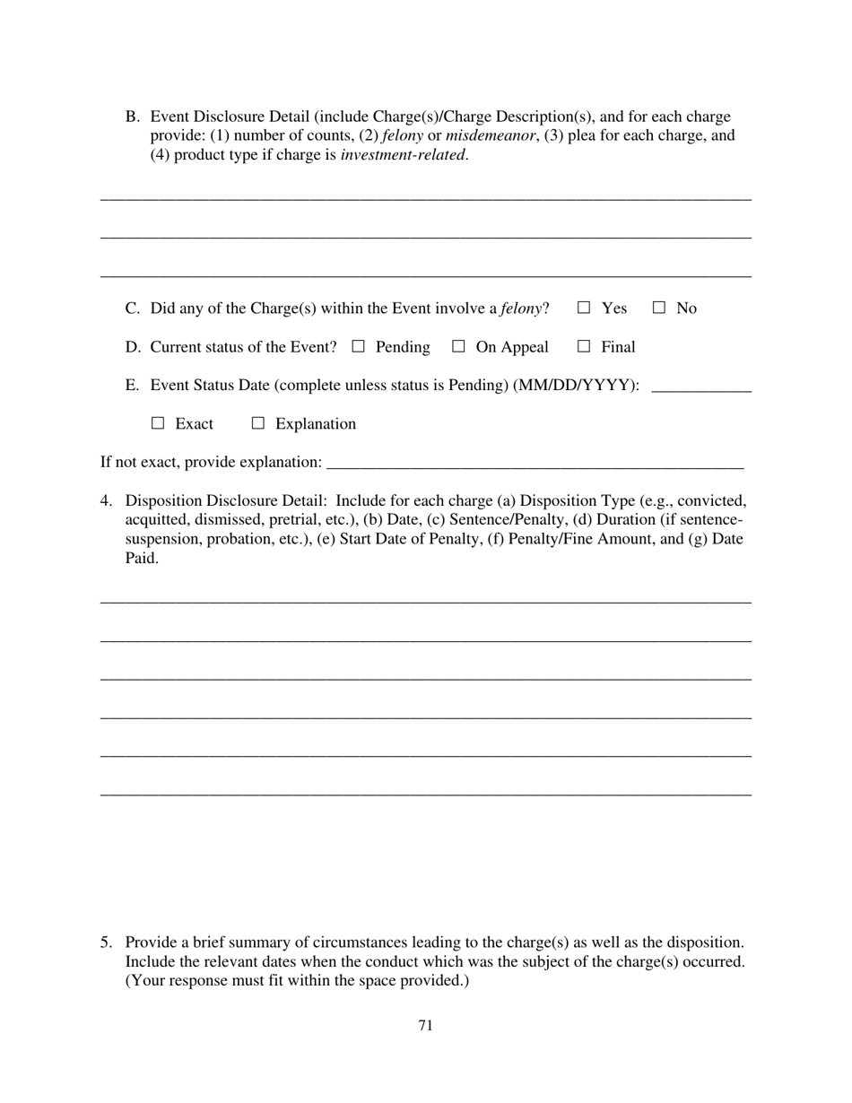 Form ADV (SEC Form 1707) Part 1A Uniform Application for Investment Adviser Registration and Report by Exempt Reporting Advisers, Page 71