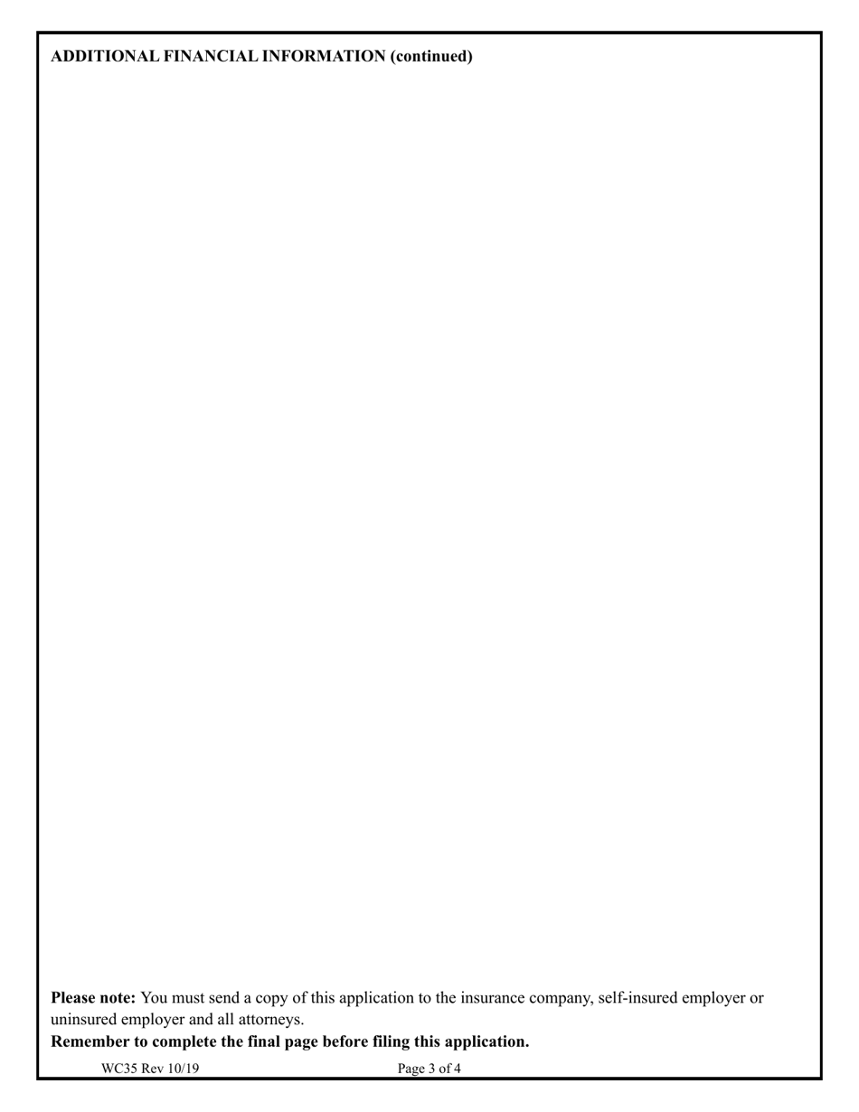Form WC35 Application for Indigent Determination (Dime) - Colorado, Page 3
