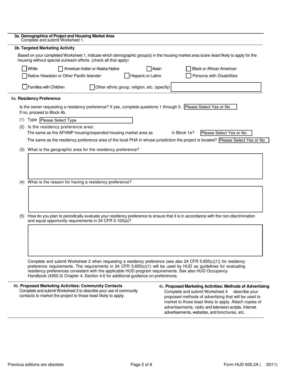 Form HUD 935 2A Fill Out Sign Online And Download Fillable PDF Templateroller