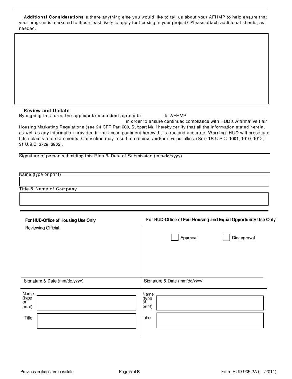 Fillable Form Affirmative Fair Housing Marketing Plan Single Family