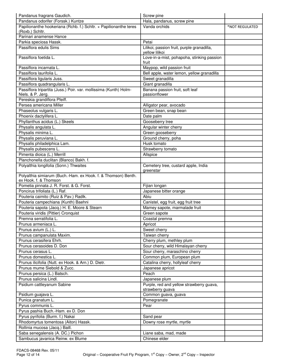 Form FDACS-08468 Compliance Agreement Cooperative Fruit Fly Eradication Program - Florida, Page 12