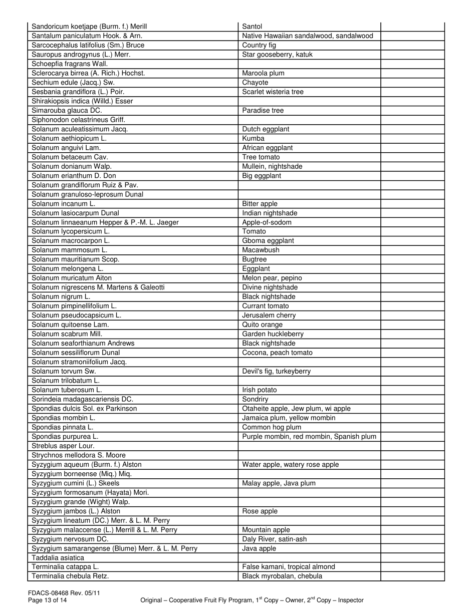 Form FDACS-08468 Compliance Agreement Cooperative Fruit Fly Eradication Program - Florida, Page 13
