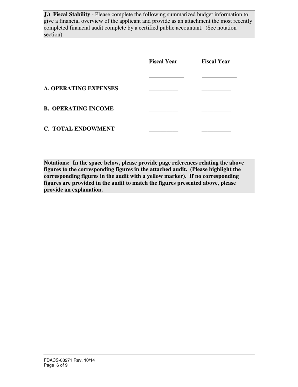 Form FDACS-08271 Endangered and Threatened Native Flora Conservation Grants Program Application - Florida, Page 6