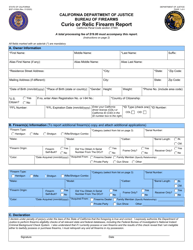 Form BOF4100A Curio or Relic Firearm Report - California