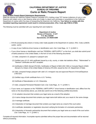 Form BOF4100A Curio or Relic Firearm Report - California, Page 2