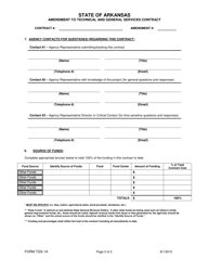 Form TGS-1A Amendment to Technical and General Services Contract - Arkansas, Page 2