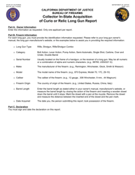 Form BOF961 Collector in-State Acquisition of Curio or Relic Long Gun Report - California, Page 3