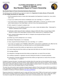 Form BOF4010A New Resident Report of Firearm Ownership - California, Page 2