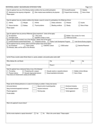Form DCF-2301 Wilderness School - Referring Agency Background Interview Form - Connecticut, Page 2
