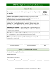 Civil Rights Beneficiary Data Collection Form for Sfsp Sponsor Site Review - Connecticut, Page 2