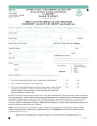 Form ED173A Application for Extension of Early Childhood Endorsement (Grades N-3) to Elementary (Grades K-6) - Connecticut